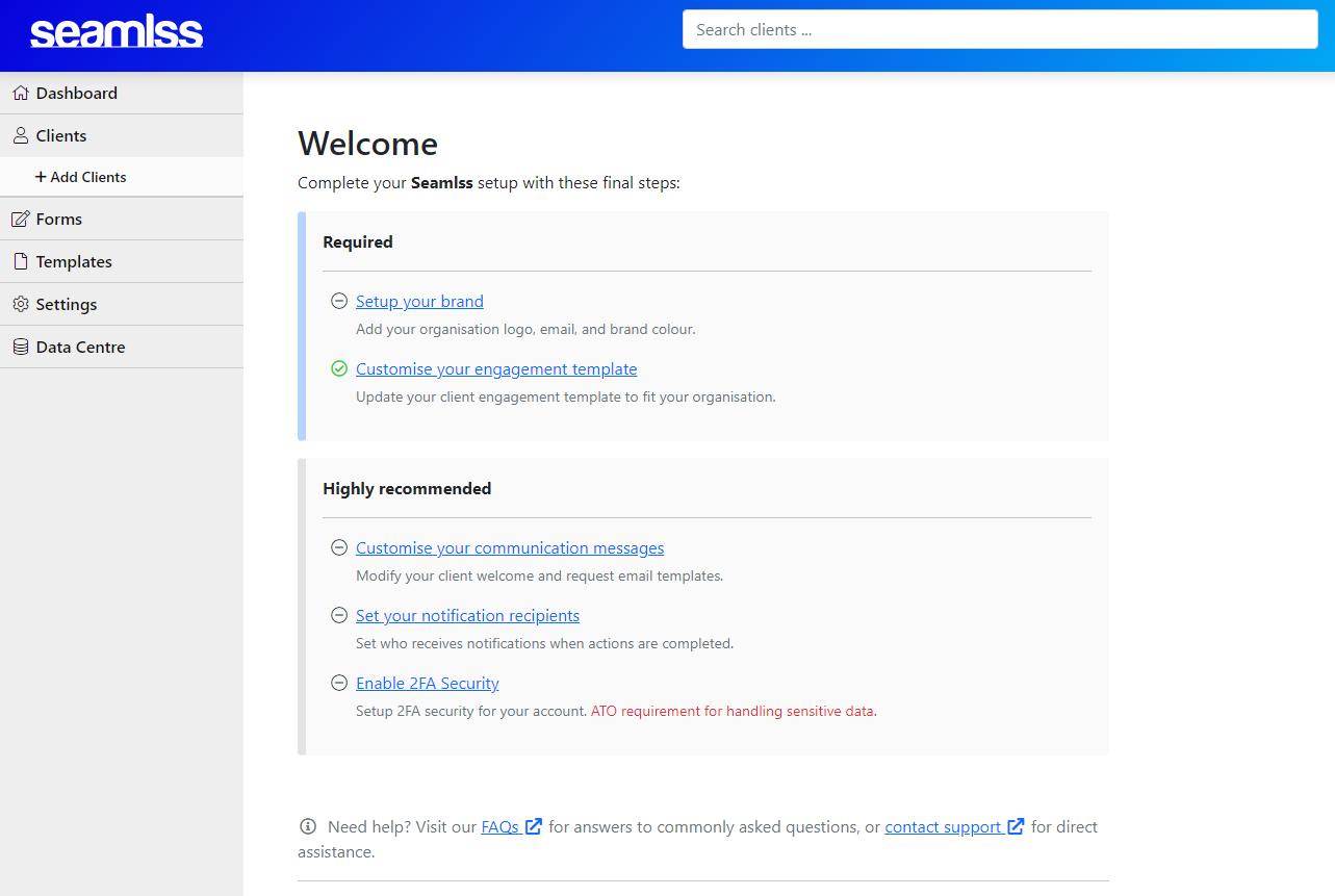 Seasms Set Up Your Firm With Seamlss - Seamlss - Streamlined Client Onboarding ...