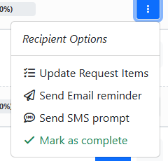 The Recipient Options menu
