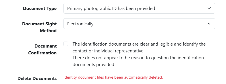The Verification Review fields
