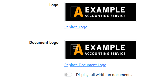The logo areas