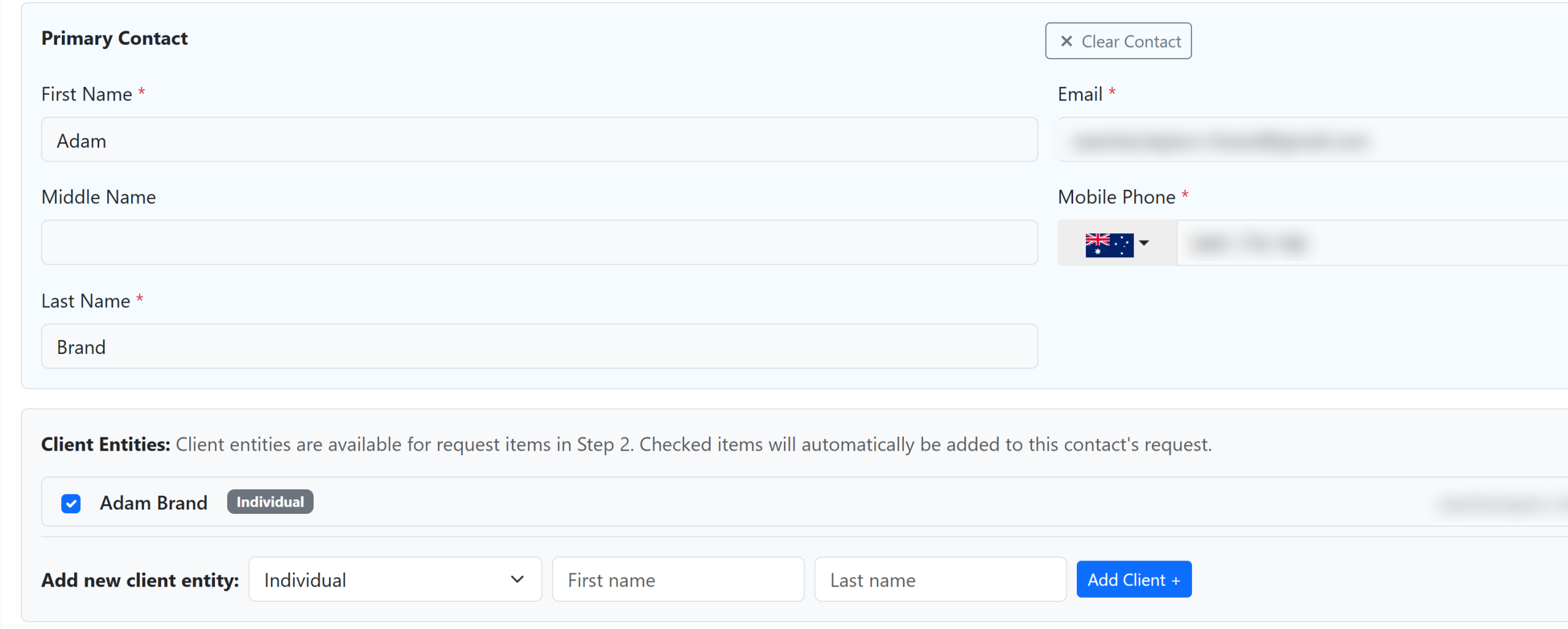 Step 1, Recipients