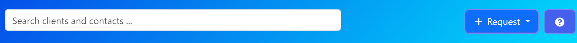 The + Request button